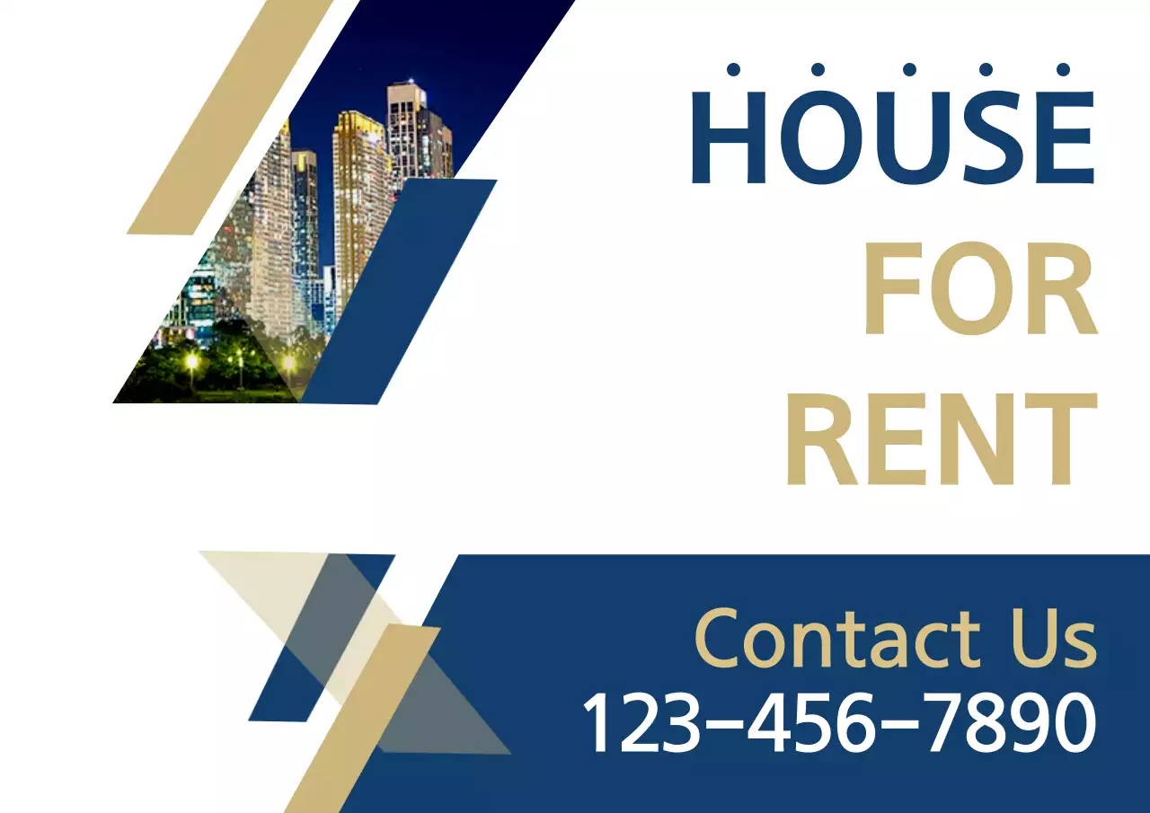 Navy Modern House Promotion Poster