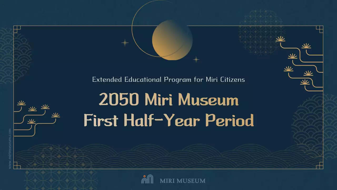 Blue oriental themed museum program plan