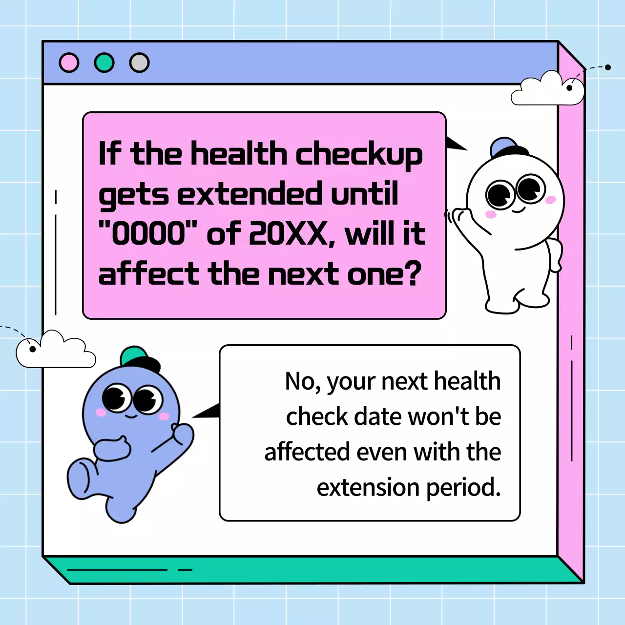 Pink and green web page health checkup extension notice