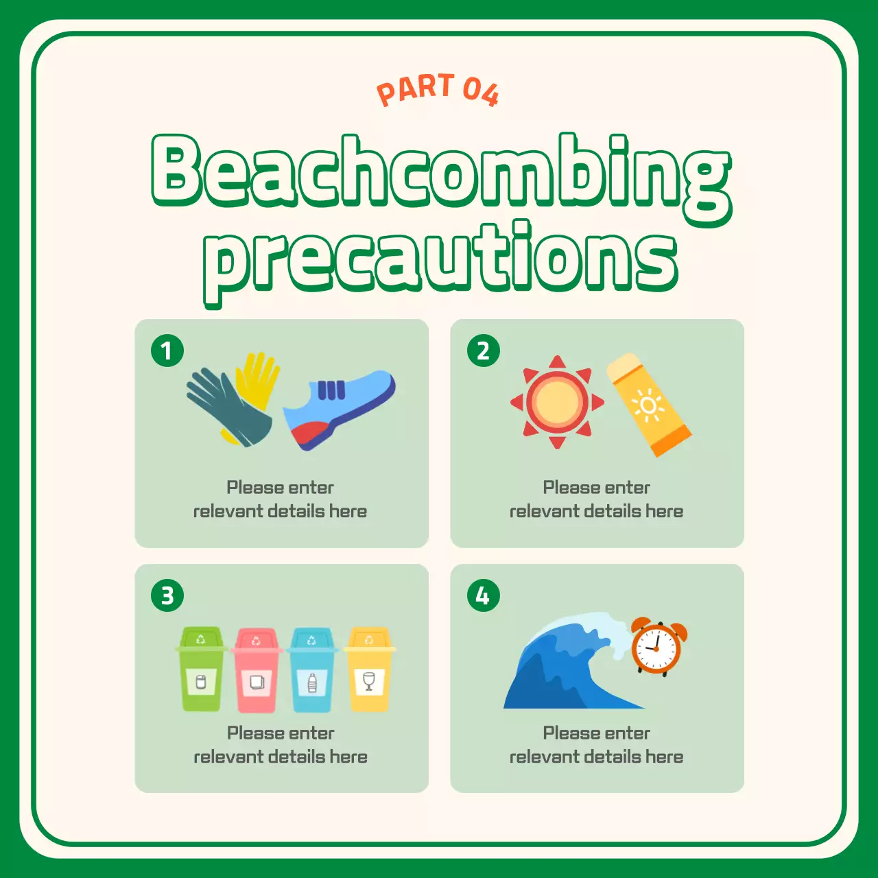 Green Orange Beachcombing CardNews