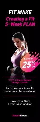 Banner de promoção de fitness moderno preto