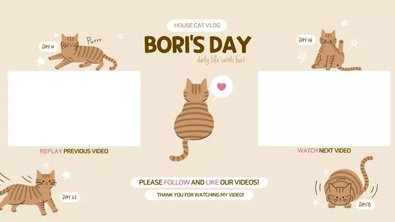 Tata Letak Vlog Kucing Lucu Berwarna Beige Gambar Mini YouTube