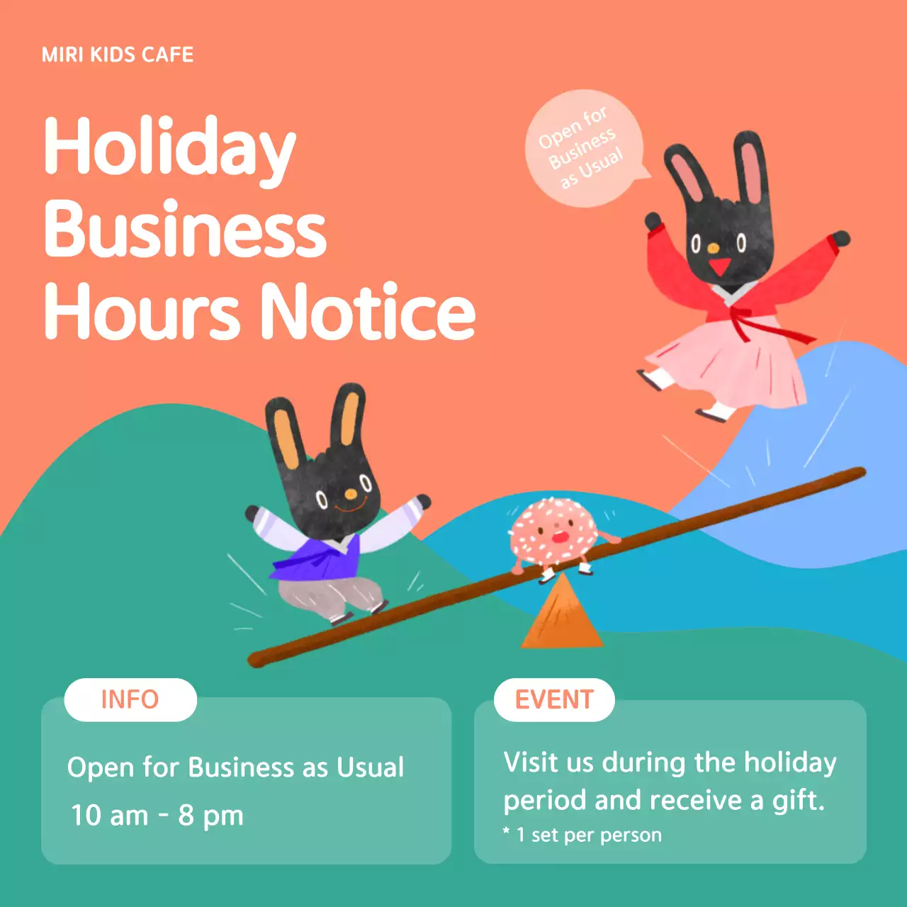 Orange Playful Holiday Notice Instagram Post