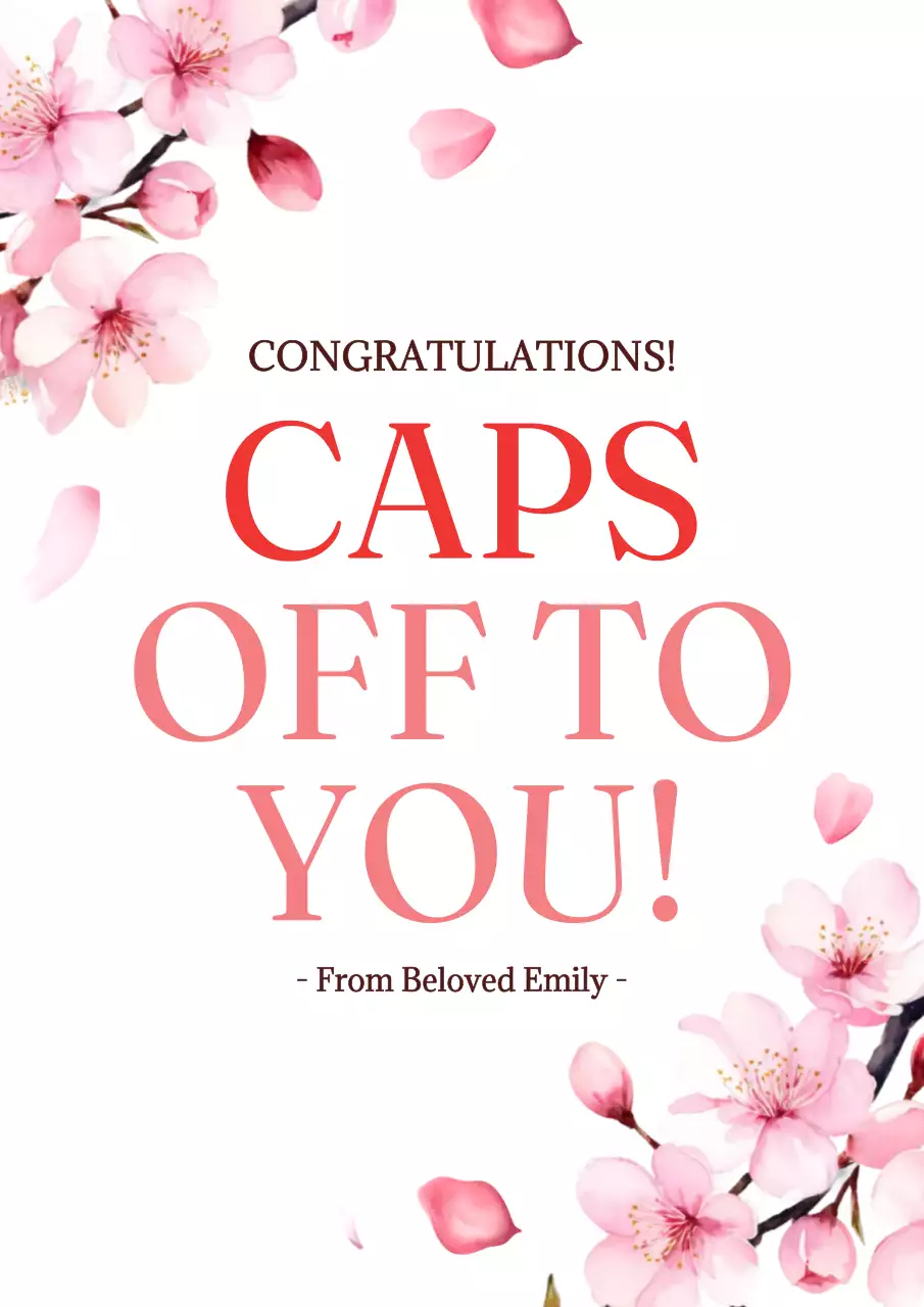 Pink Floral Congratulations Card Poster