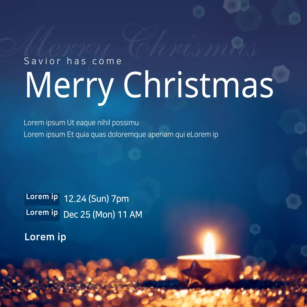 Biểu ngữ thông báo Giáng sinh truyền thống màu xanh