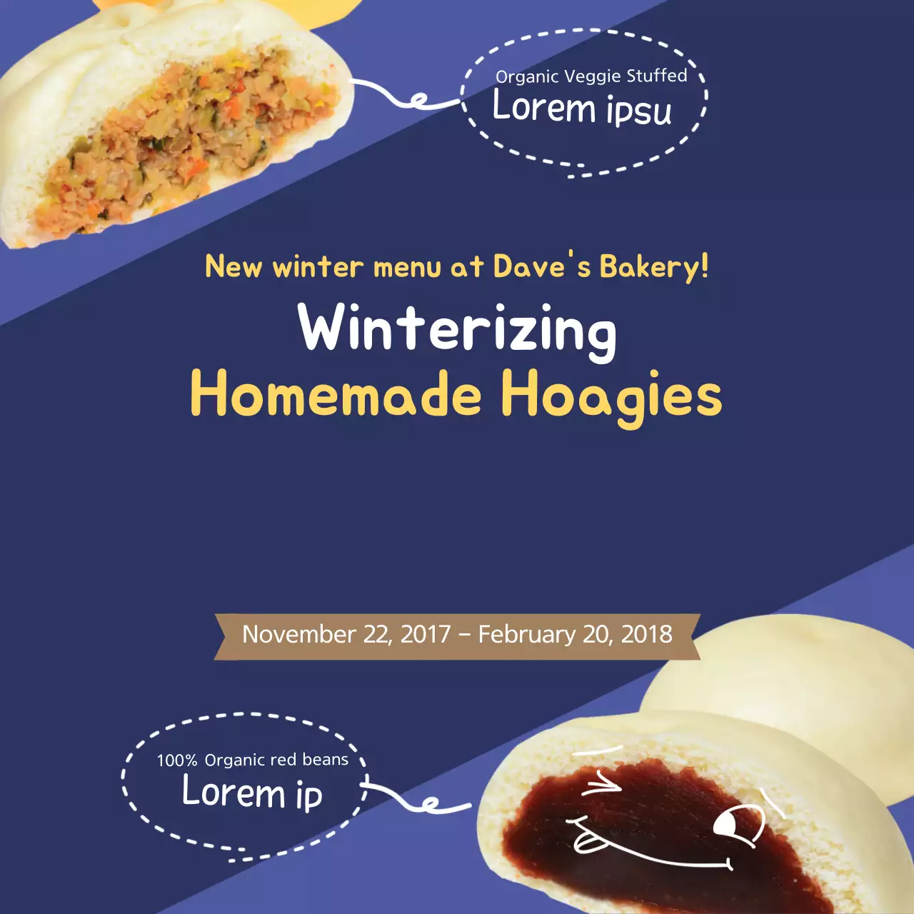 Blue Trendy Bakery Promotion Banner