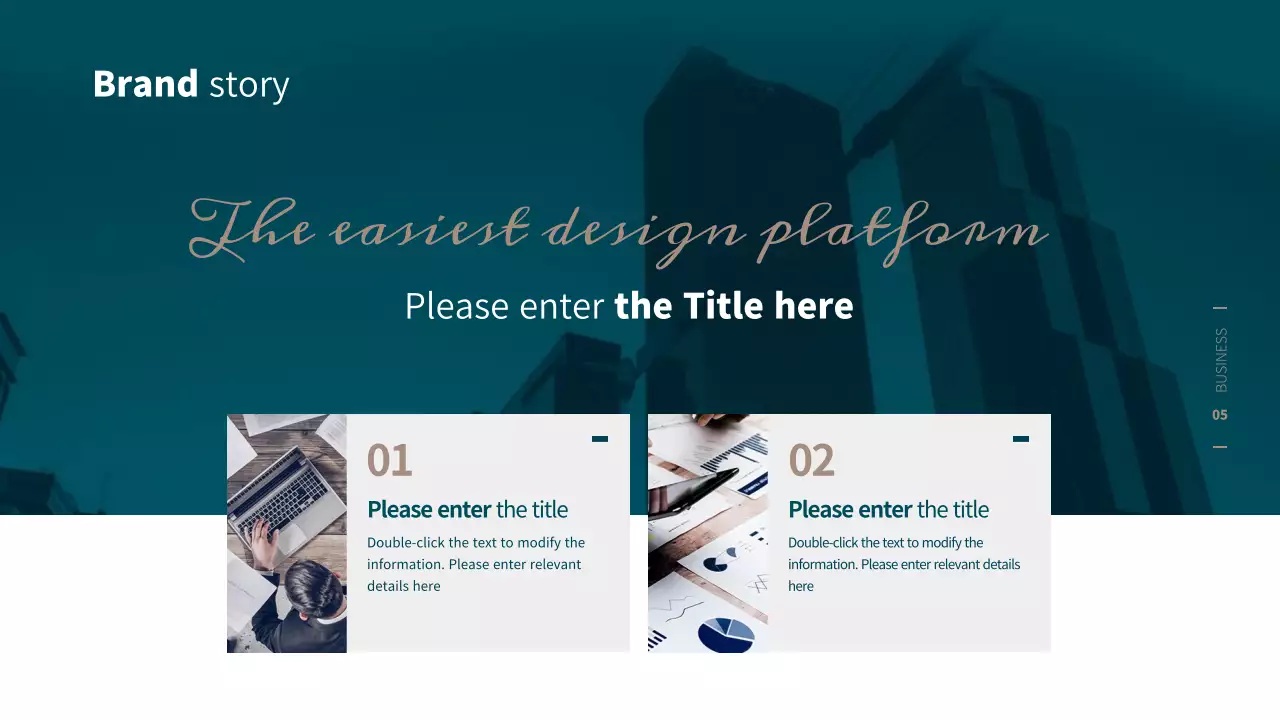 A simple business proposal in turquoise and brown.