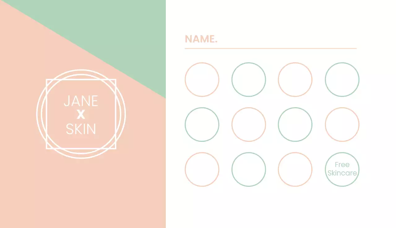 Mint Minimalist Skincare Promotion Business Card