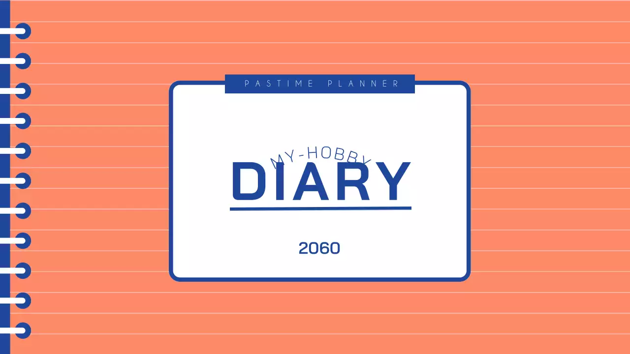 Orange and Blue Diary My Hobby Diary