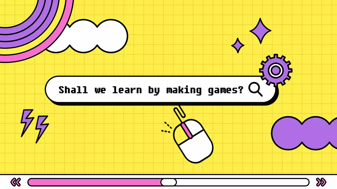 보라색 인터넷 브라우저 컨셉의 귀여운 초등학교 코딩 교육자료