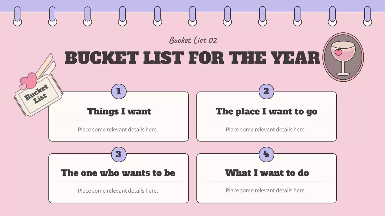 Cute Pink and Purple Noteconcept's Bucket List