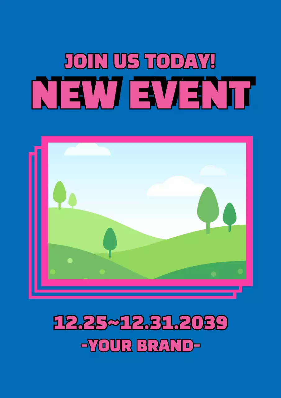 Simple and hip promotional items with blue and pink photos and frames