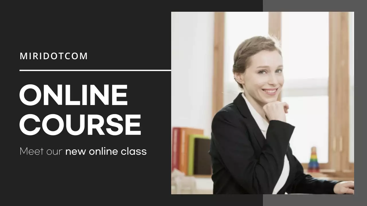 A clean, simple online course in black and gray