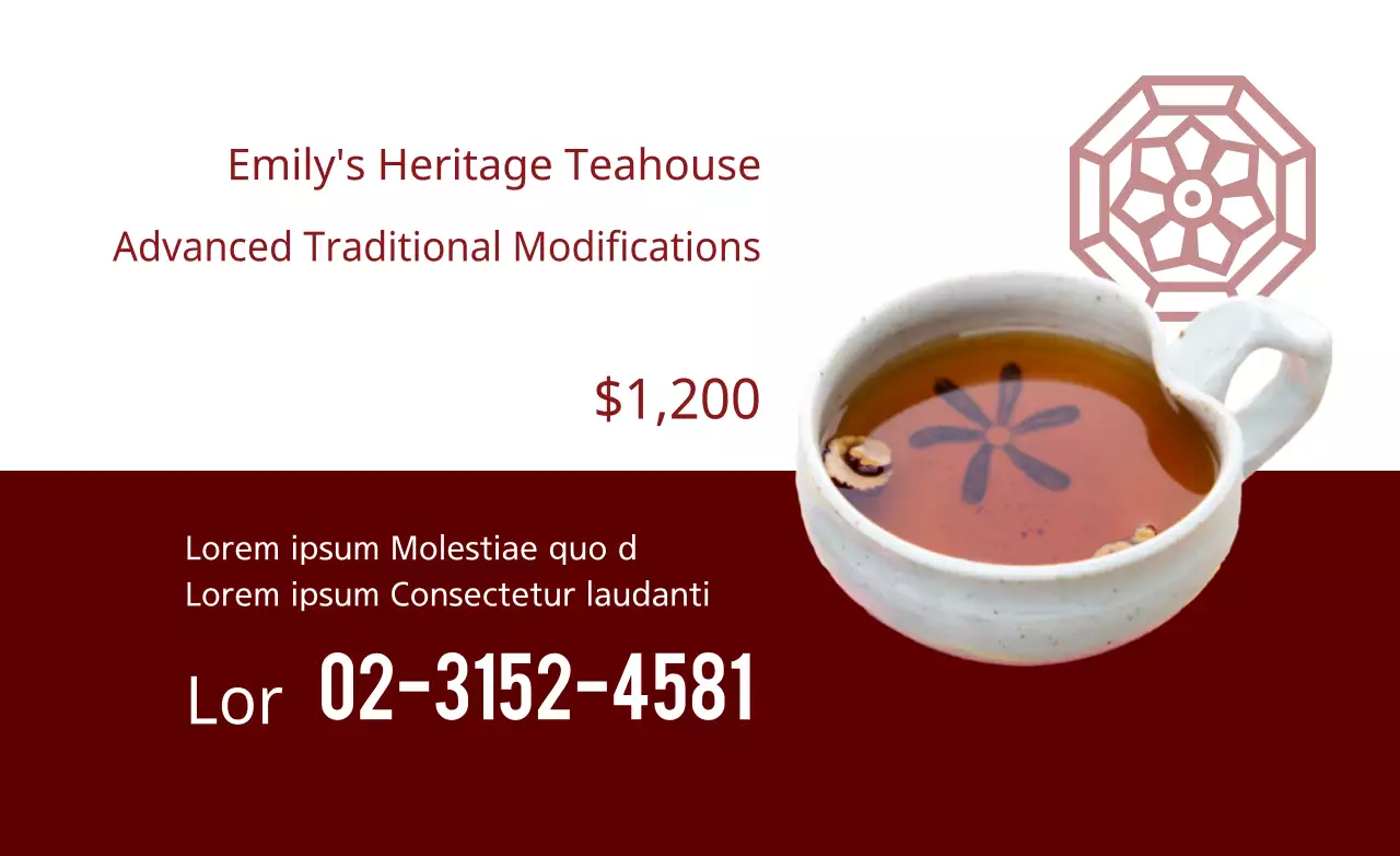 Banner de propaganda de casa de chá tradicional vermelha