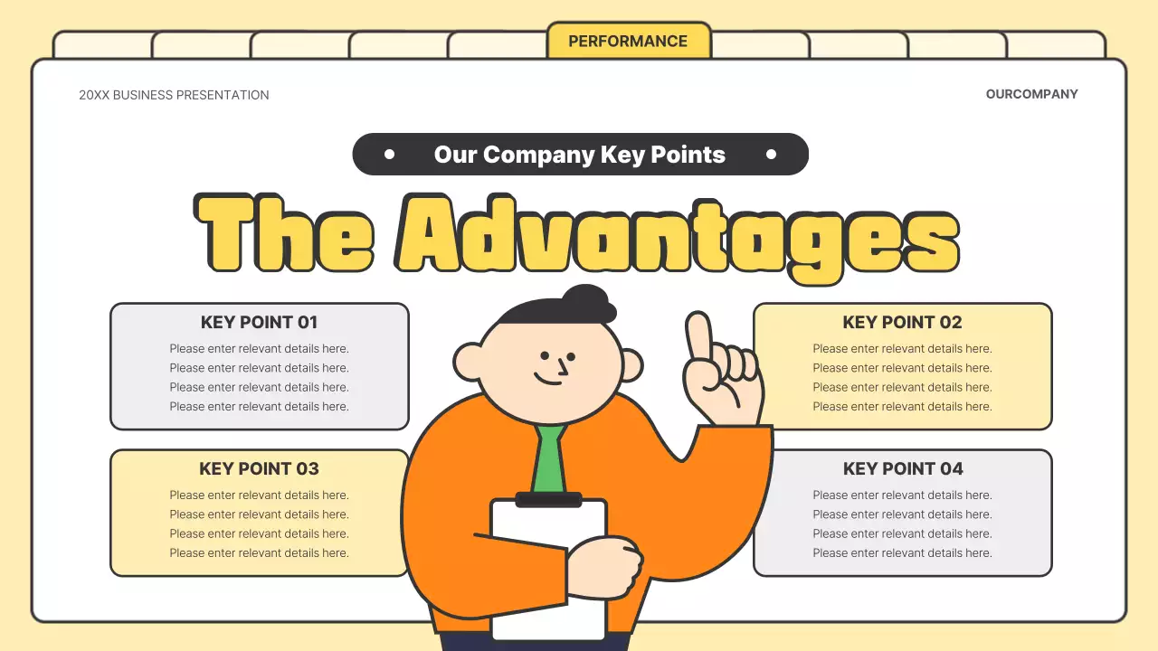 노란색 레트로 비즈니스 프레젠테이션