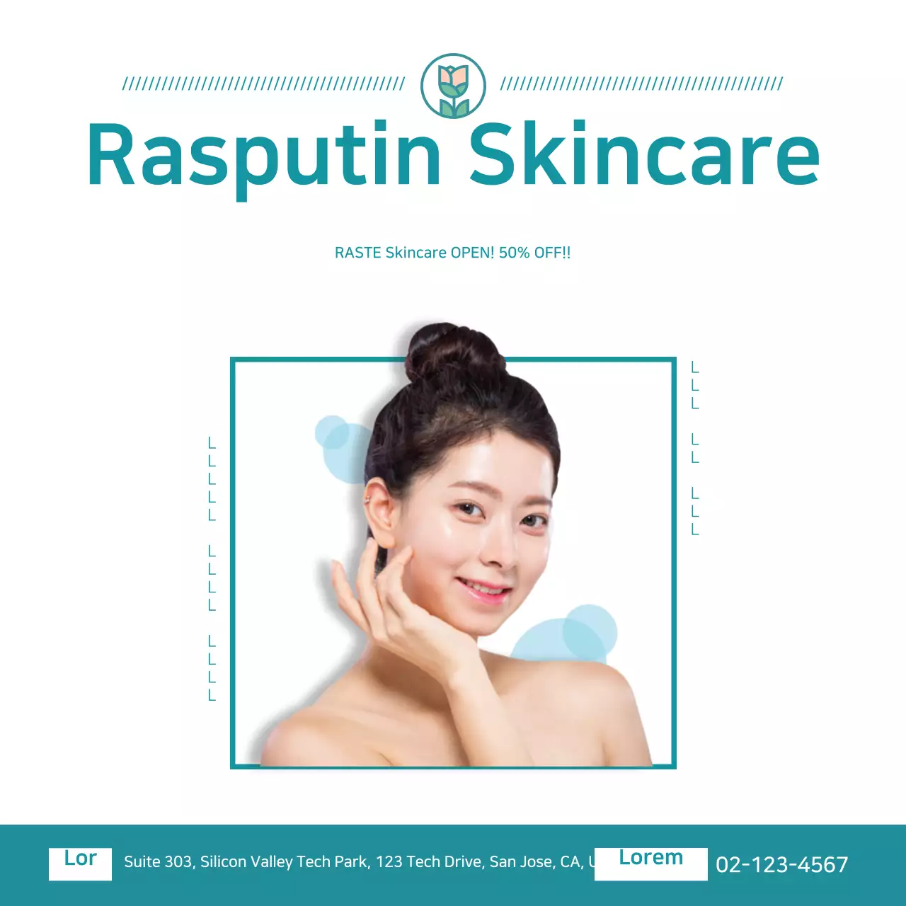 Banner promocional Teal Minimal Skincare