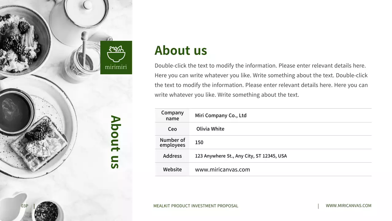 Investment proposals for gray millkit products in green