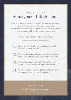 A navy and brown business manifesto