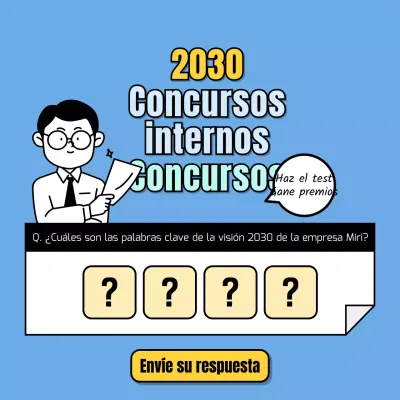 Un fondo monocromo azul para un concurso interno de preguntas y respuestas.