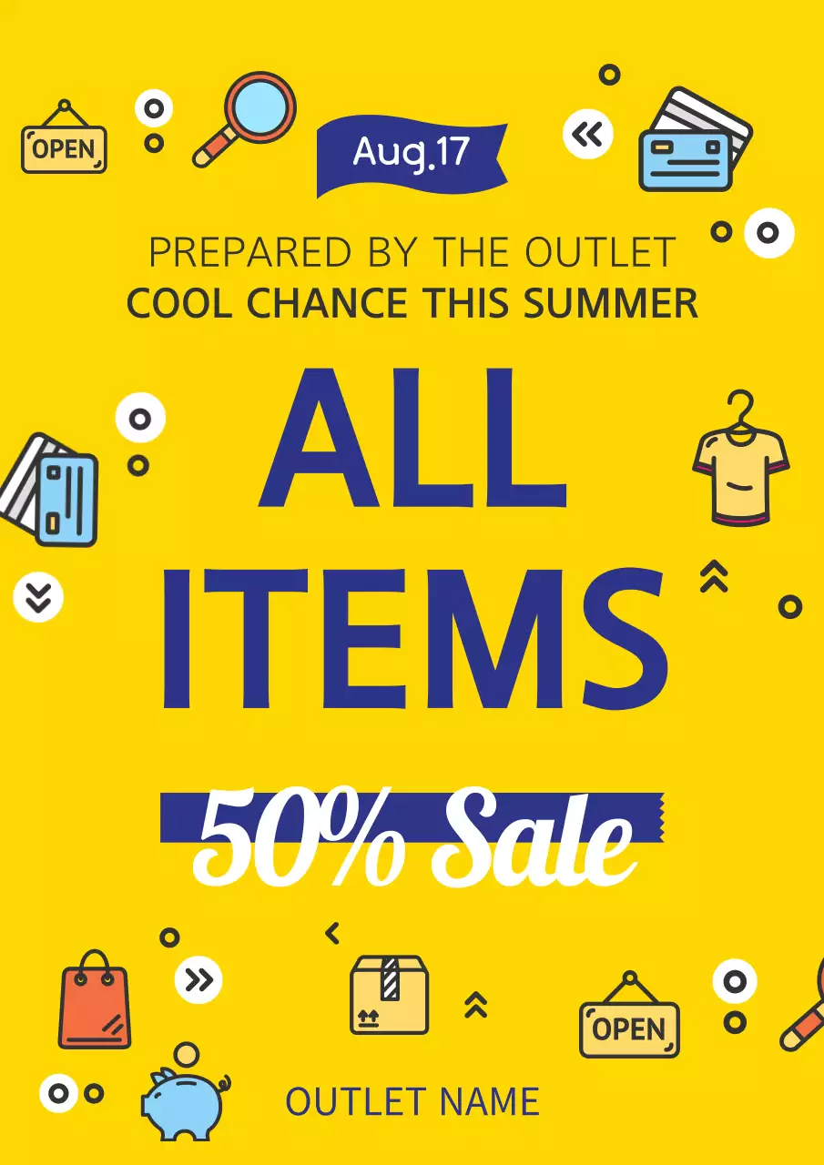 Yellow Trendy Sale Promotion Poster