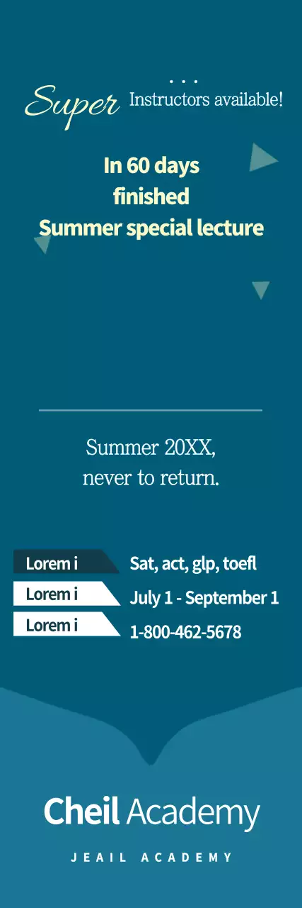 Faixa promocional para palestras modernas azul-petróleo