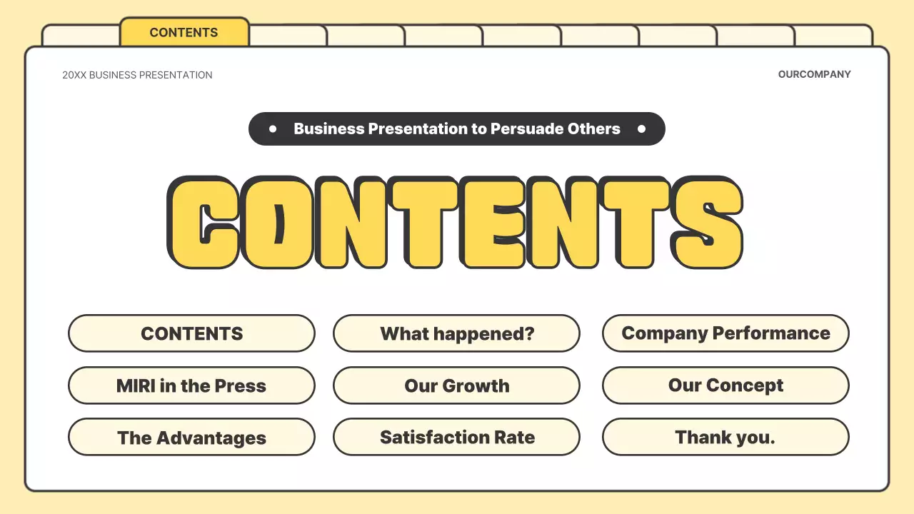 노란색 레트로 비즈니스 프레젠테이션