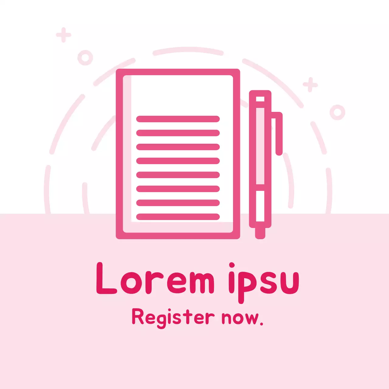 Neat coronavirus sign-in label with pink illustration