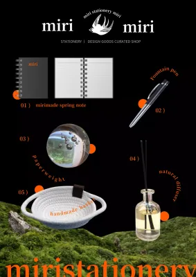 Black and simple office supplies branding