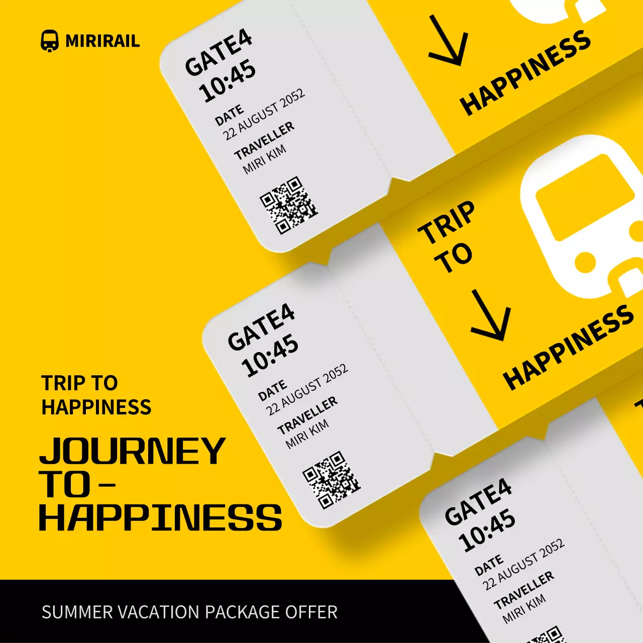 Yellow Modern Vacation Promotion Social Media Post