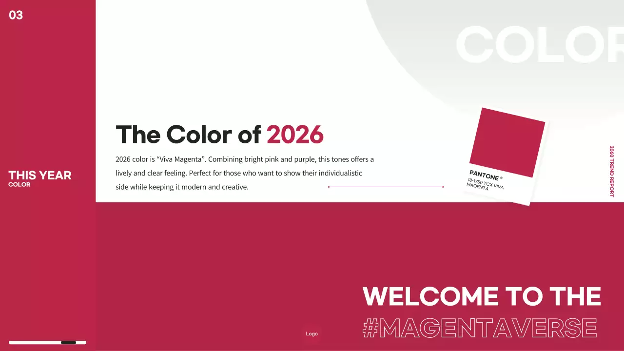 Marketing Trends Report Theme with Pink Color Chip