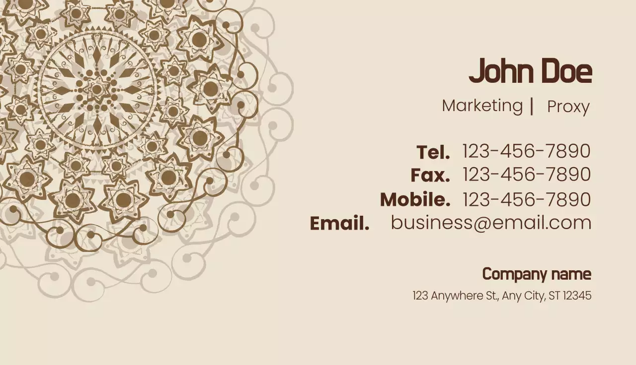 Beige Traditional Business Card