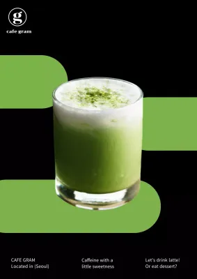 Black and green cafe poster