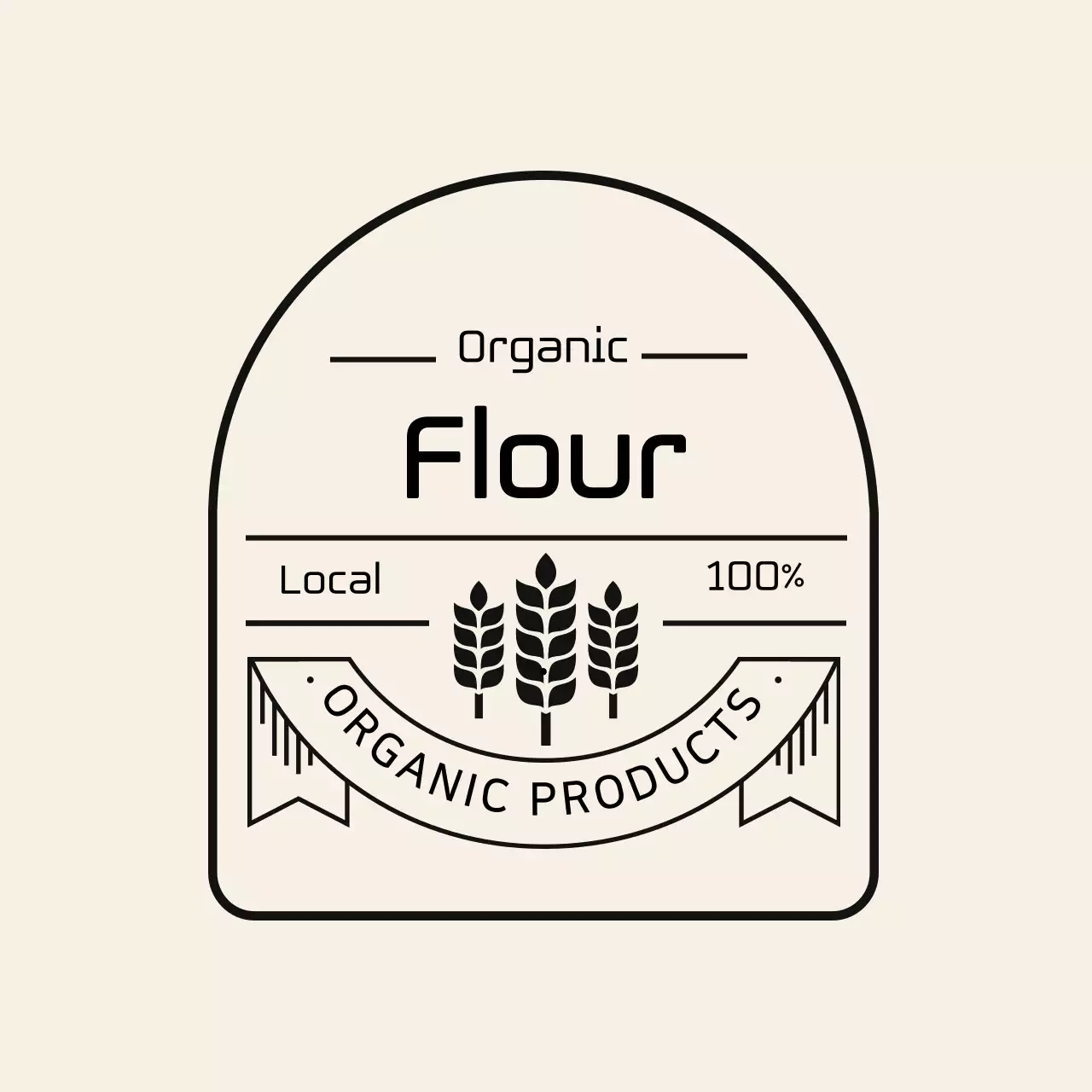 Label Tepung Vintage Beige