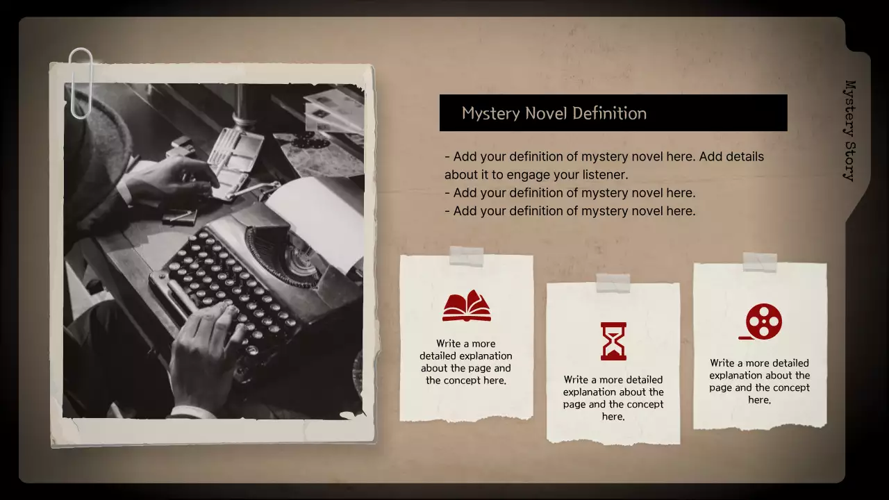 Beige Retro Mystery Storybook Presentation