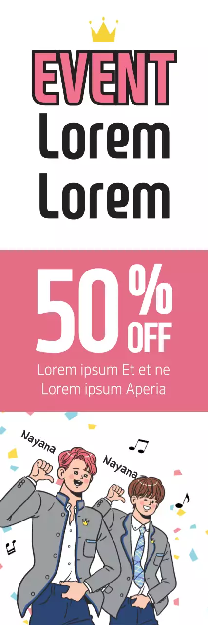 Banner de promoção de evento da moda rosa