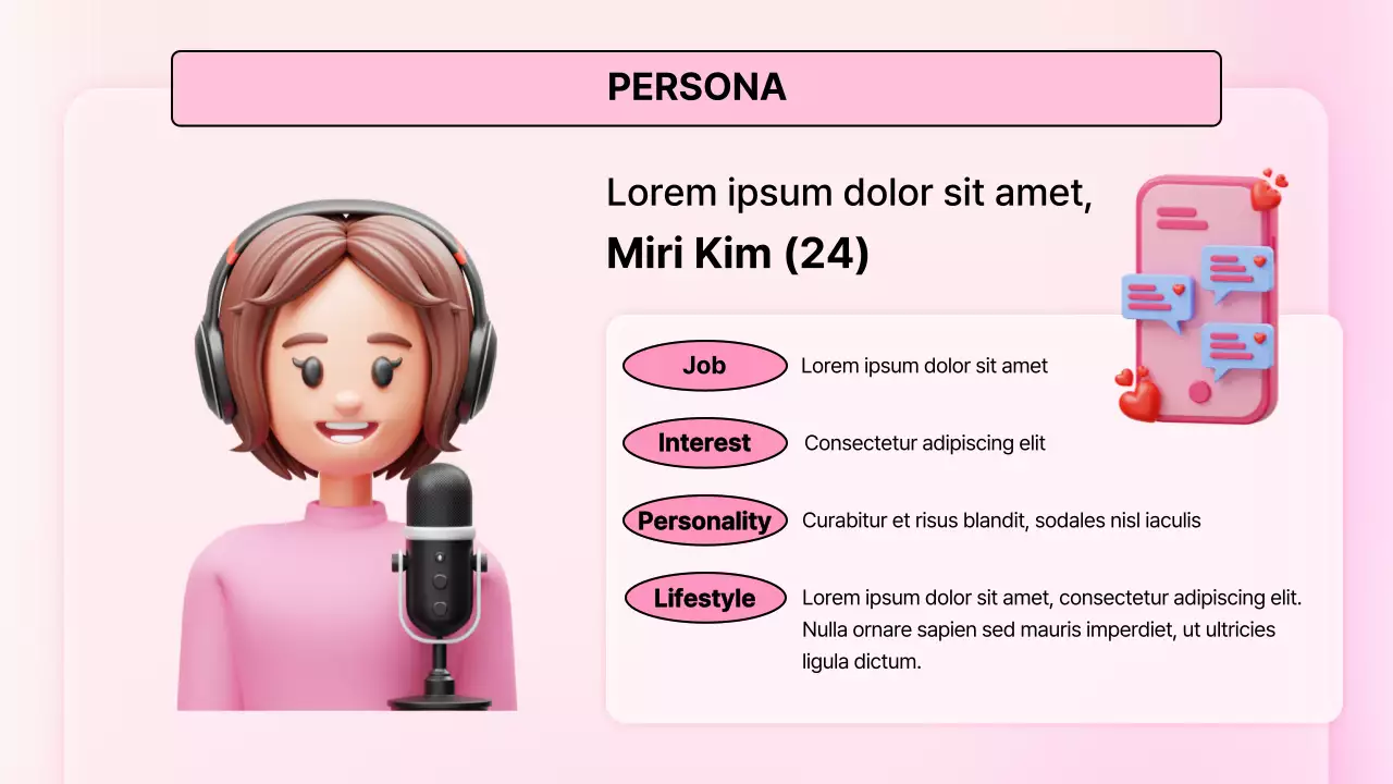 Pink 3D illustration cute Valentine's Day plan