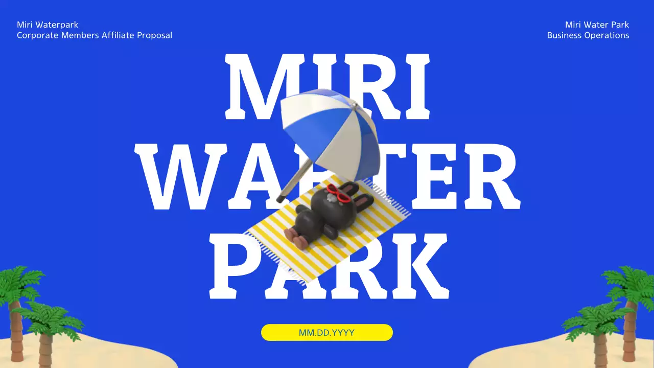 블루 플레이풀 워터파크 프로모션 프리젠테이션