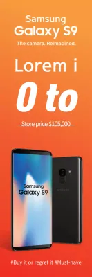 Banner de promoção de smartphone moderno laranja