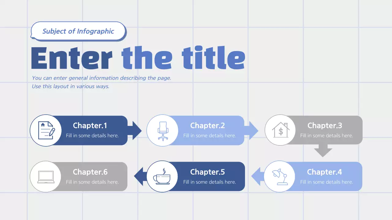 Timeline with a cute blue and gray concept