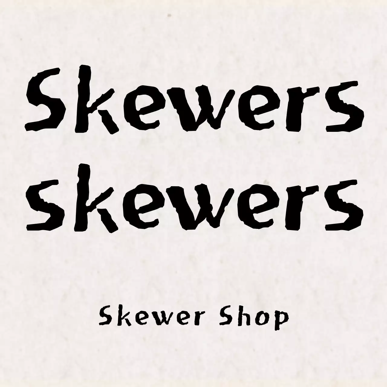 Biểu ngữ thực đơn xiên nướng mộc mạc màu be