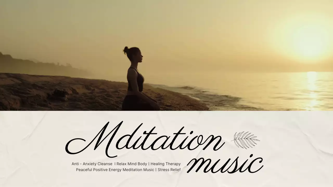 노란색 노을 배경의 명상 플레이리스트