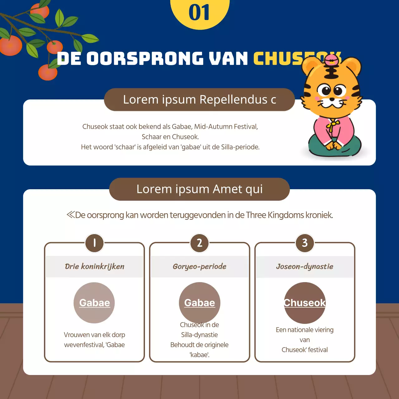 Een onverwacht Chuseok-verhaal met een schattig illustratieconcept in marineblauw en bruin