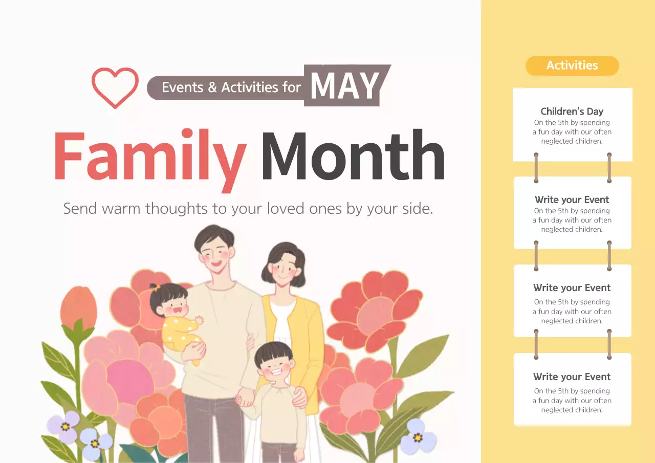 Yellow Simple Family Event Poster