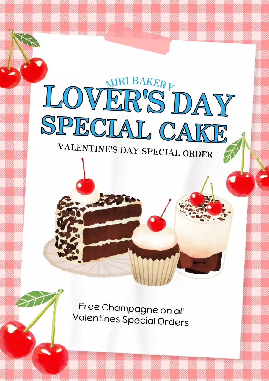 Promoting a cake shop with a red, vintage feel