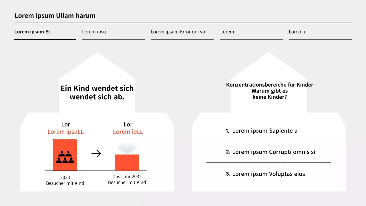 Einfacher Vorschlag für die Wiederbelebung einer Bibliothek in Orange und Grau