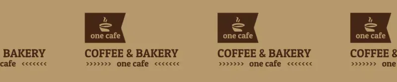 Simple style cafe logo pattern in light brown and brown colors