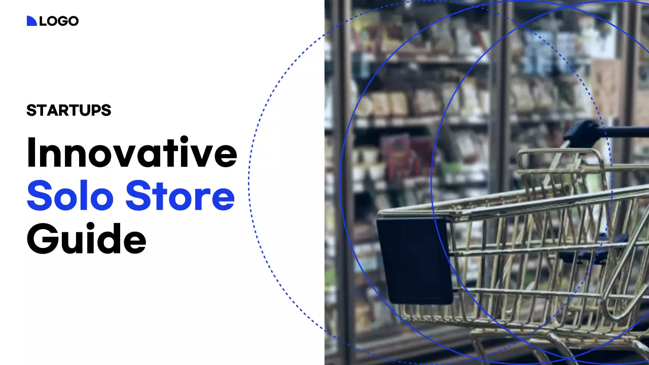 A guide to starting a store with white, blue, and black colors and a grid layout.
