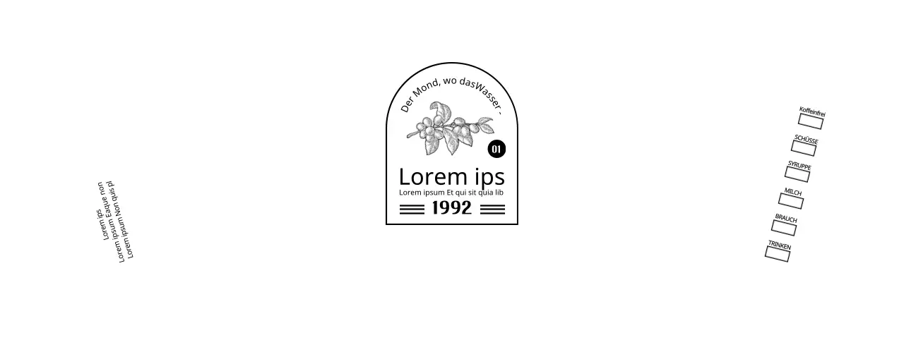 Bewerben und informieren Sie Ihr Café mit einem sauberen, schwarz-weißen Emblem-Logo