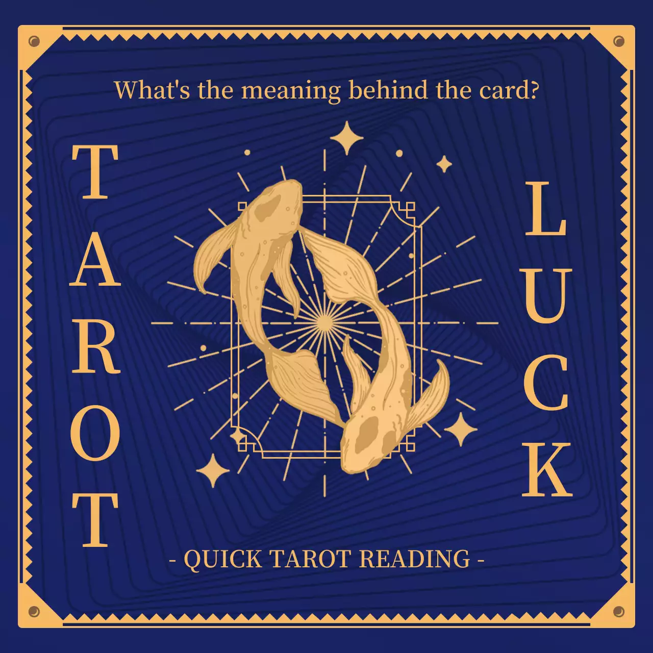 New Year's horoscope with a navy blue and beige tarot card concept