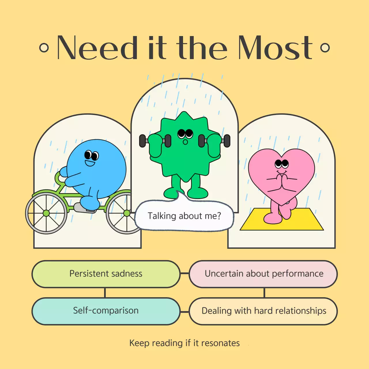 Green Comic Mental Health Guide Instagram Carousel